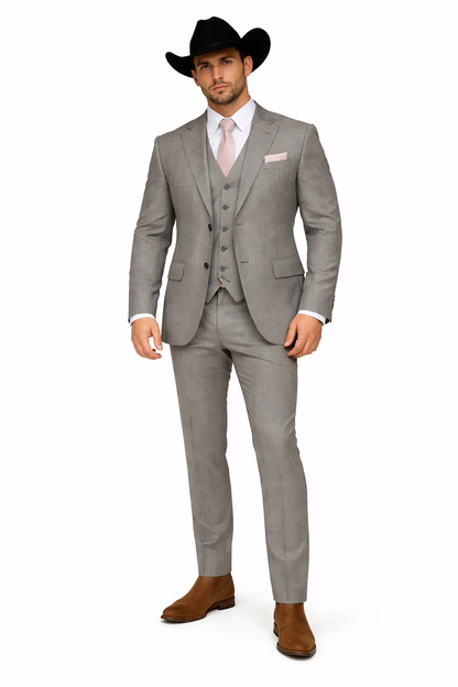 Grey and Pink Suits Including Shirt and Tie Modern Fit