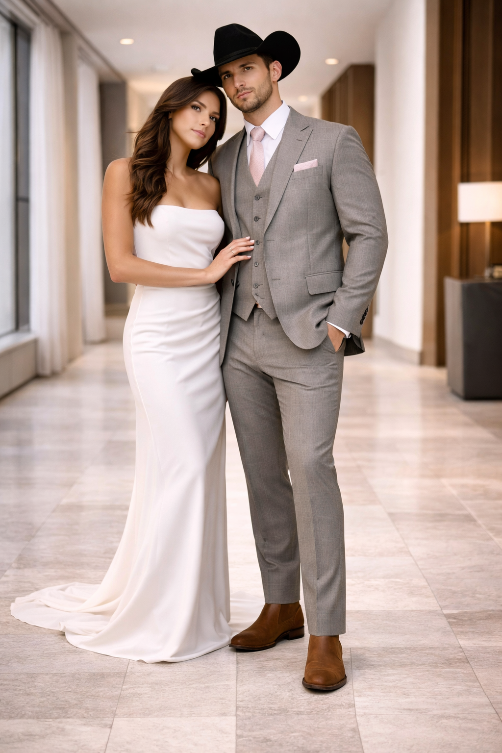 Grey and Pink Suits Including Shirt and Tie Modern Fit