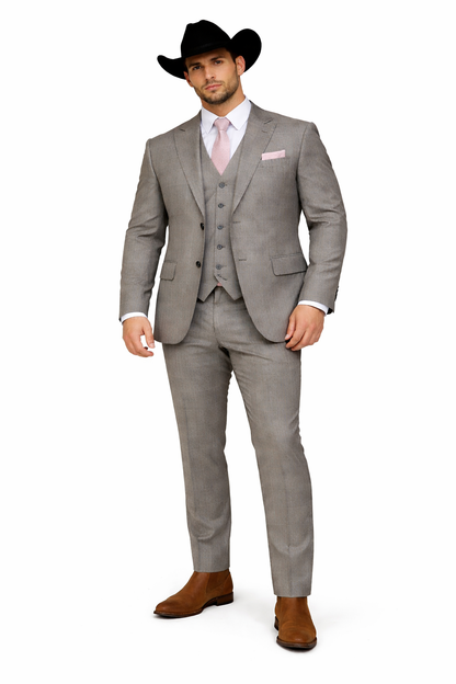 Grey and Pink Suits Including Shirt and Tie Modern Fit