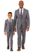 Father and Son Suits - Grey Boys Suit Perry Ellis Vested Boy's Wedding Suit in Medium Grey