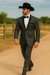 Grey~Gray 2 button  collar or Formal Suit & Dinner Jacker or Blazer with Black Edge Trim  Fashion Tuxedo For Men