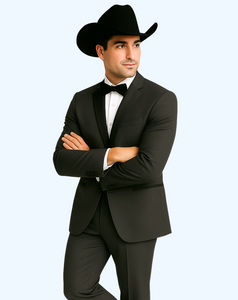 Grey~Gray 2 button  collar or Formal Suit & Dinner Jacker or Blazer with Black Edge Trim  Fashion Tuxedo For Men - Image 3