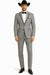 Grey~Gray 2 Button Collar Or Formal Suit & Dinner Jacker Or Blazer With Black Edge Trim Fashion Tuxedo For Men SA-M141s