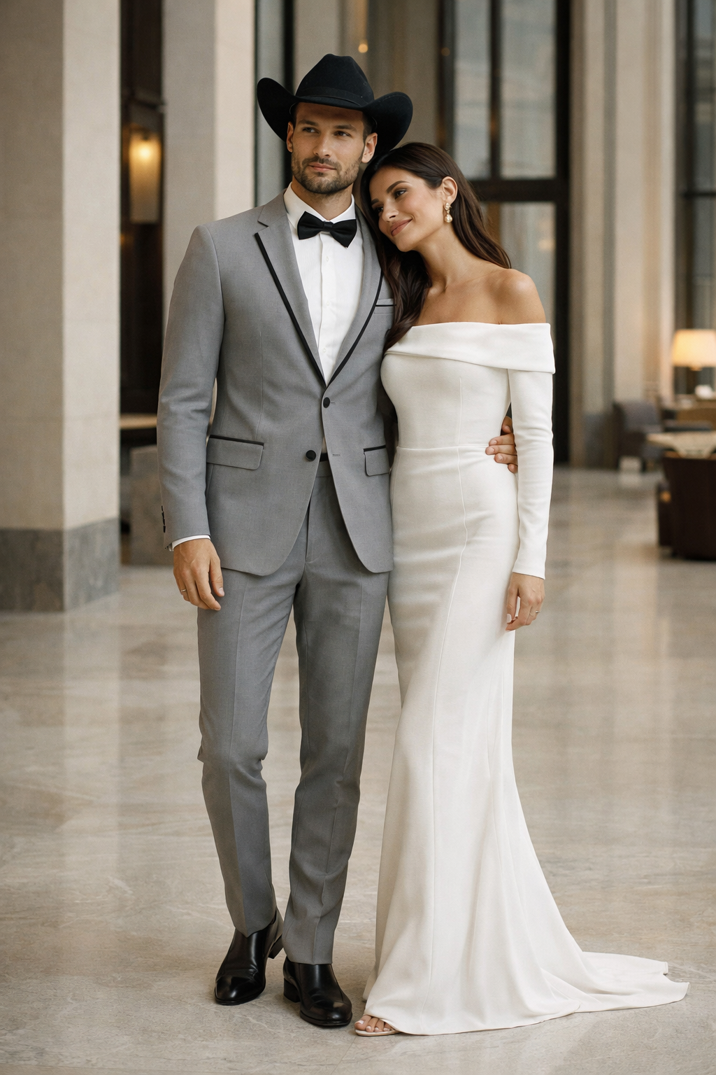Grey~Gray 2 Button Collar Or Formal Suit & Dinner Jacker Or Blazer With Black Edge Trim Fashion Tuxedo For Men SA-M141s