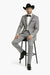 Grey~Gray 2 Button Collar Or Formal Suit & Dinner Jacker Or Blazer With Black Edge Trim Fashion Tuxedo For Men SA-M141s