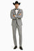 Grey~Gray 2 Button Collar Or Formal Suit & Dinner Jacker Or Blazer With Black Edge Trim Fashion Tuxedo For Men SA-M141s
