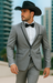 Grey~Gray 2 Button Collar Or Formal Suit & Dinner Jacker Or Blazer With Black Edge Trim Fashion Tuxedo For Men SA-M141s