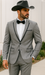Grey~Gray 2 Button Collar Or Formal Suit & Dinner Jacker Or Blazer With Black Edge Trim Fashion Tuxedo For Men SA-M141s