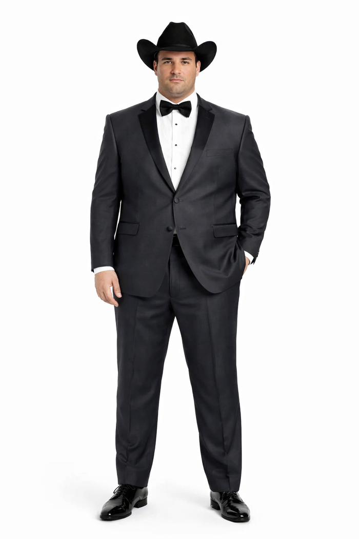 Grey~Gray 2 button  collar or Formal Suit & Dinner Jacker or Blazer with Black Edge Trim  Fashion Tuxedo For Men
