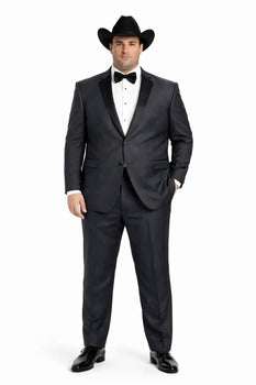 Grey~Gray 2 button  collar or Formal Suit & Dinner Jacker or Blazer with Black Edge Trim  Fashion Tuxedo For Men