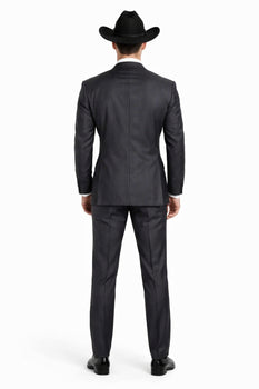 Grey~Gray 2 button  collar or Formal Suit & Dinner Jacker or Blazer with Black Edge Trim  Fashion Tuxedo For Men