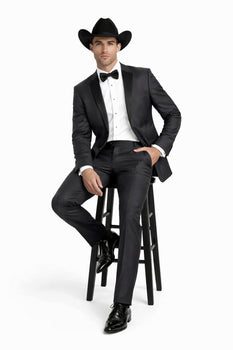 Grey~Gray 2 button  collar or Formal Suit & Dinner Jacker or Blazer with Black Edge Trim  Fashion Tuxedo For Men