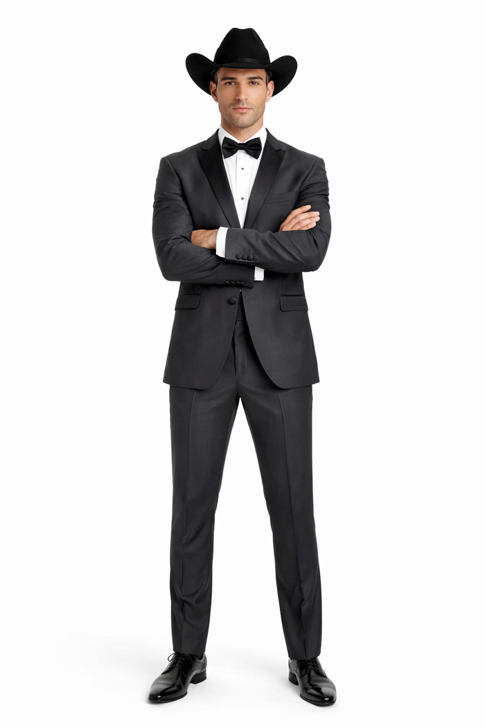 Grey~Gray 2 button  collar or Formal Suit & Dinner Jacker or Blazer with Black Edge Trim  Fashion Tuxedo For Men
