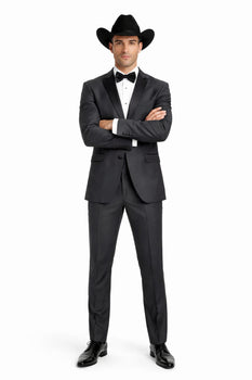 Grey~Gray 2 button  collar or Formal Suit & Dinner Jacker or Blazer with Black Edge Trim  Fashion Tuxedo For Men