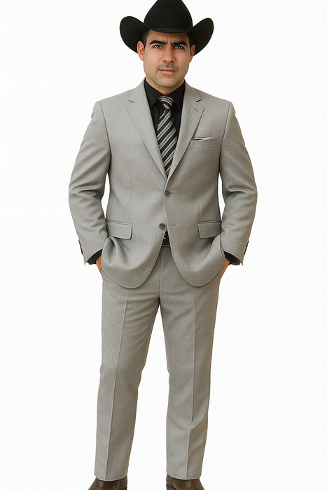 Grey-Gray Solid Color discounted Cheap Priced Business Suit Clearance Sale regular cut Available in 2 or Three ~ 3 Button Style Regular Classic Cut