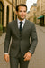 Wool Suit - Italian Made Business Suit by Statement Men's 3 Piece 100% Wool Modern Fit Suit - Fashion Pattern