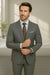 Wool Suit - Italian Made Business Suit by Statement Men's 2 Piece 100% Wool Modern Fit Suit - Subtle Windowpane