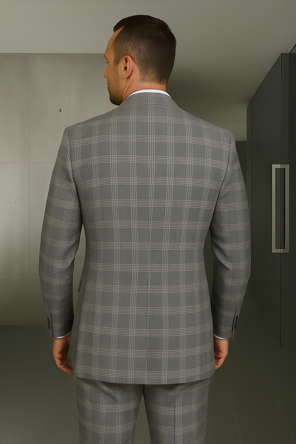 Wool Suit - Italian Made Business Suit by Statement Men's 3 Piece 100% Wool Suit - Coordinating Solid Color Vest Modern Fit