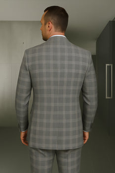 Wool Suit - Italian Made Business Suit by Statement Men's 3 Piece 100% Wool Modern Fit Suit - Coordinating Solid Color Vest