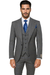 Suits With Baggy Pleated Pants - Wide Leg Pants 100% Wool - Classic Fit Gray Color by Rossiman