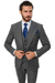 Suits With Baggy Pleated Pants - Wide Leg Pants 100% Wool - Classic Fit Gray Color by Rossiman