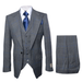 Suits With Baggy Pleated Pants - Wide Leg Pants 100% Wool - Classic Fit Gray Color by Rossiman