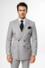 Suits With Baggy Pleated Pants - Wide Leg Pants 100% Wool - Classic Fit in Grey Color by Rossiman