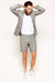 Men'S Linen Fabric Summer Business Suits With Shorts Pants Set (Sport Coat Looking) Grey - Mens Linen Suit
