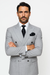 Suits With Baggy Pleated Pants - Wide Leg Pants 100% Wool - Classic Fit in Grey Color by Rossiman