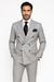 Suits With Baggy Pleated Pants - Wide Leg Pants 100% Wool - Classic Fit in Grey Color by Rossiman