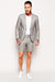 Men'S Linen Fabric Summer Business Suits With Shorts Pants Set (Sport Coat Looking) Grey - Mens Linen Suit