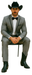 Grey~Gray 2 Button Collar Or Formal Suit & Dinner Jacker Or Blazer With Black Edge Trim Fashion Tuxedo For Men SA-M141s