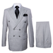 Suits With Baggy Pleated Pants - Wide Leg Pants 100% Wool - Classic Fit in Grey Color by Rossiman