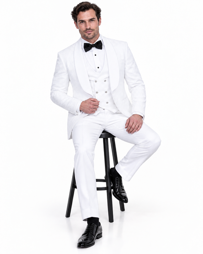 Groom Suit - White Wedding Tuxedo