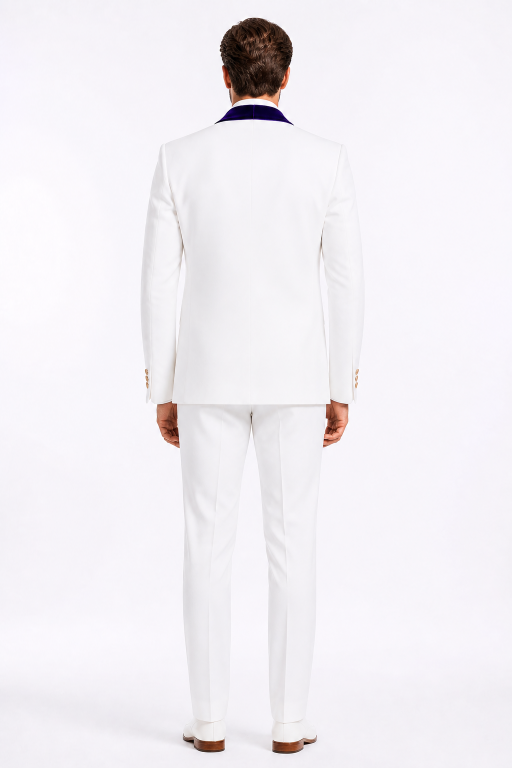 Wedding Tuxedo - Groom Suit - White and Royal Blue Prom Suit