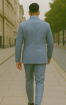 Groomsmen Suits R&H 2 Button Side Vents Modern Fit Suits Jacket With Flat Front Pants Super 150 Business ~ Wedding 2 Piece Side Vented Suit Separate - 100% Percent Wool Fabric Suit - Worsted Wool Business Suit - Image 5