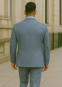 Groomsmen Suits R&H 2 Button Side Vents Modern Fit Suits Jacket With Flat Front Pants Super 150 Business ~ Wedding 2 Piece Side Vented Suit Separate - 100% Percent Wool Fabric Suit - Worsted Wool Business Suit - Image 4