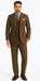 SKU#JA60731 Groomsmen Tweed Suit - Brown Herringbone Western Suit