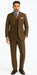 SKU#JA60731 Groomsmen Tweed Suit - Brown Herringbone Western Suit - Traje Para Hombre