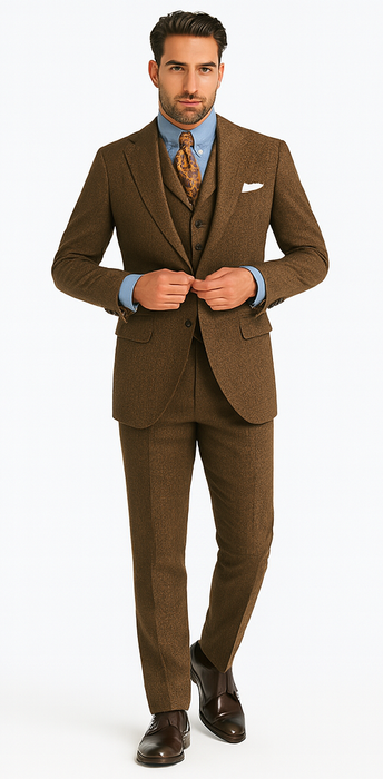 groomsmen-tweed-suit-brown-herringbone-western-suit