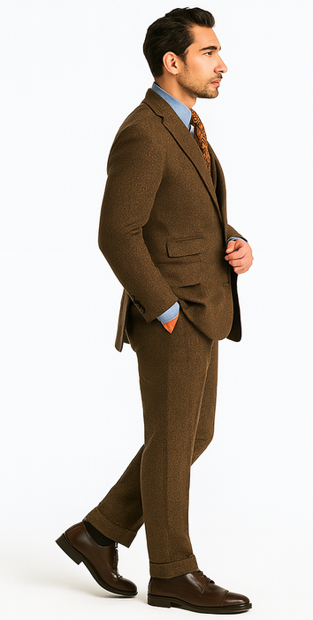 groomsmen-tweed-suit-brown-herringbone-western-suit