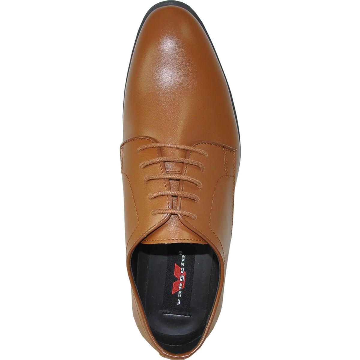 Bravo Mens Classic Plain Toe Oxford Dress Shoe in Light Brown