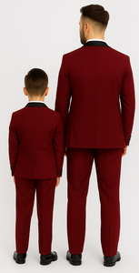Hampton Stacy Adams Kids Burgundy Five Piece Set Tuxedo