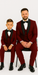 Hampton Stacy Adams Kids Burgundy Five Piece Set Tuxedo