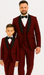 Hampton Stacy Adams Kids Burgundy Five Piece Set Tuxedo