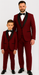 Hampton Stacy Adams Kids Burgundy Five Piece Set Tuxedo