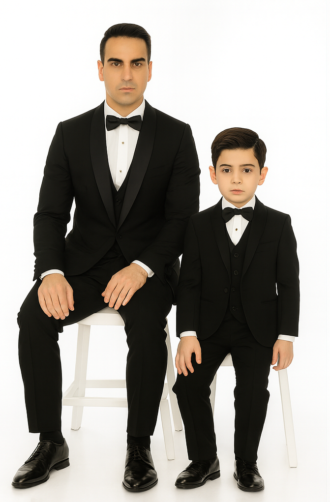 Hampton Stacy Adams Kids Five Piece Set Black Tuxedo - Image 4