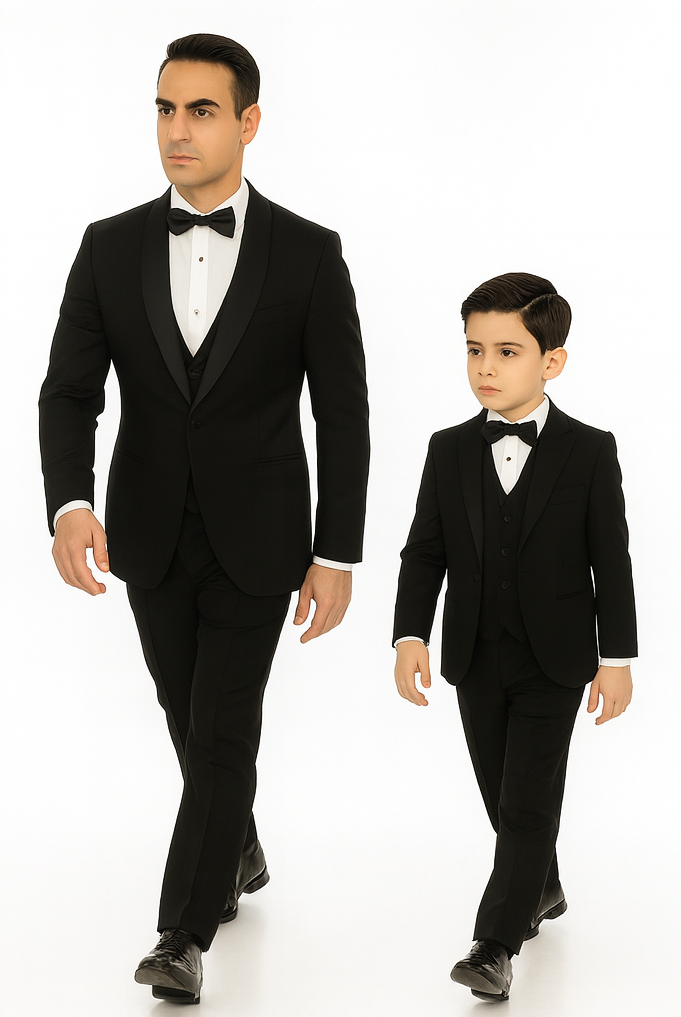 Hampton Stacy Adams Kids Five Piece Set Black Tuxedo - Image 5