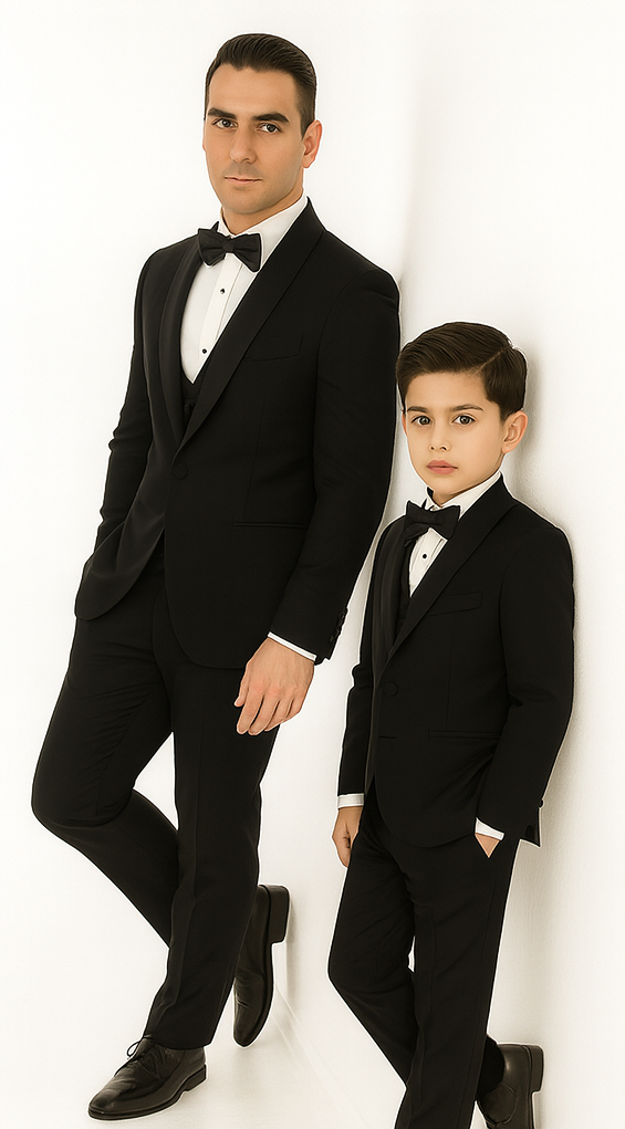 Hampton Stacy Adams Kids Five Piece Set Black Tuxedo - Image 8