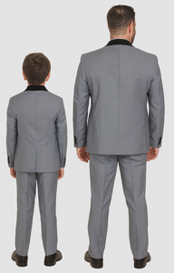 Hampton Stacy Adams Kids Five Piece Set Grey Tuxedo